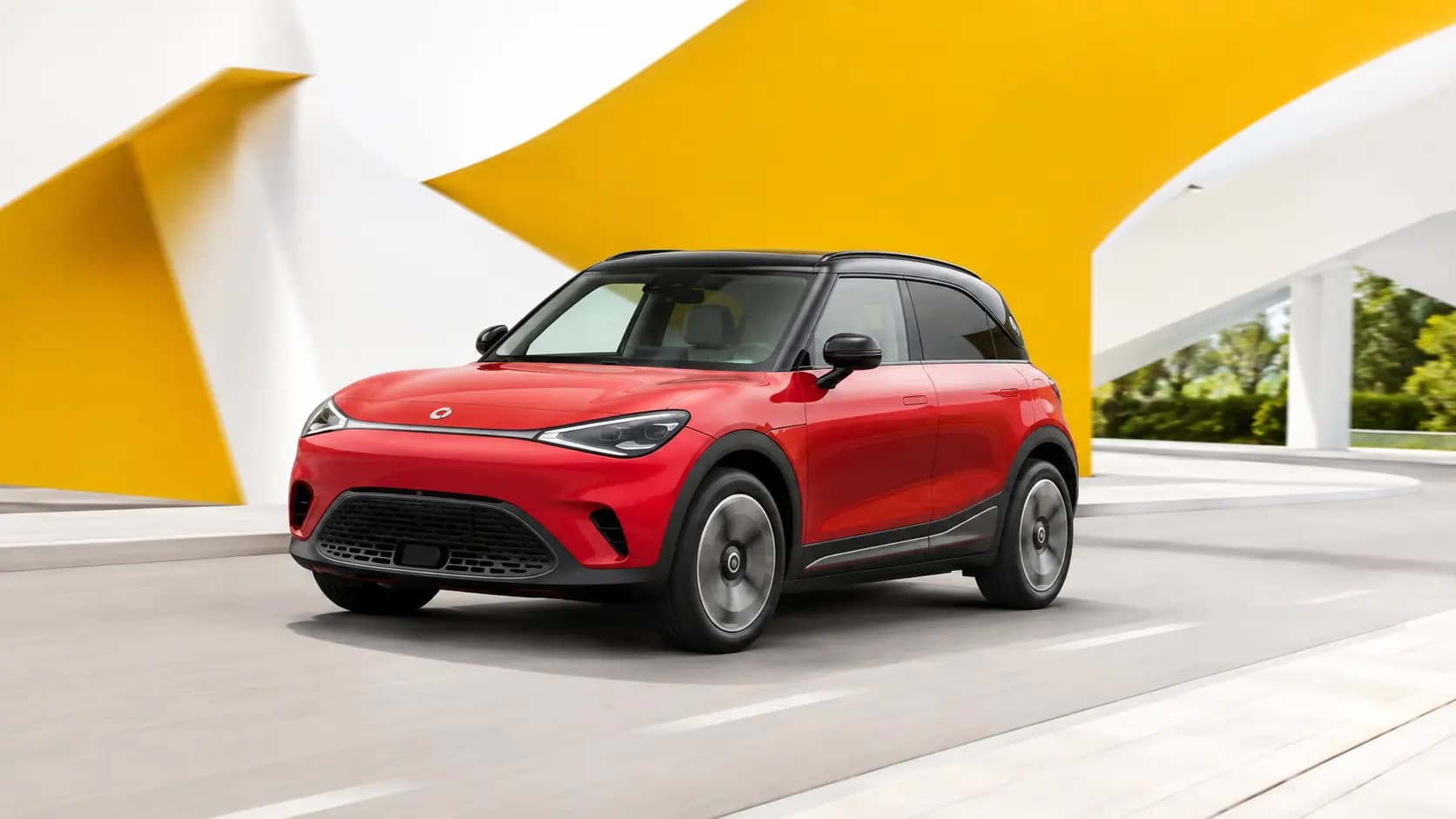 Véhicule smart sur une route au Luxembourg